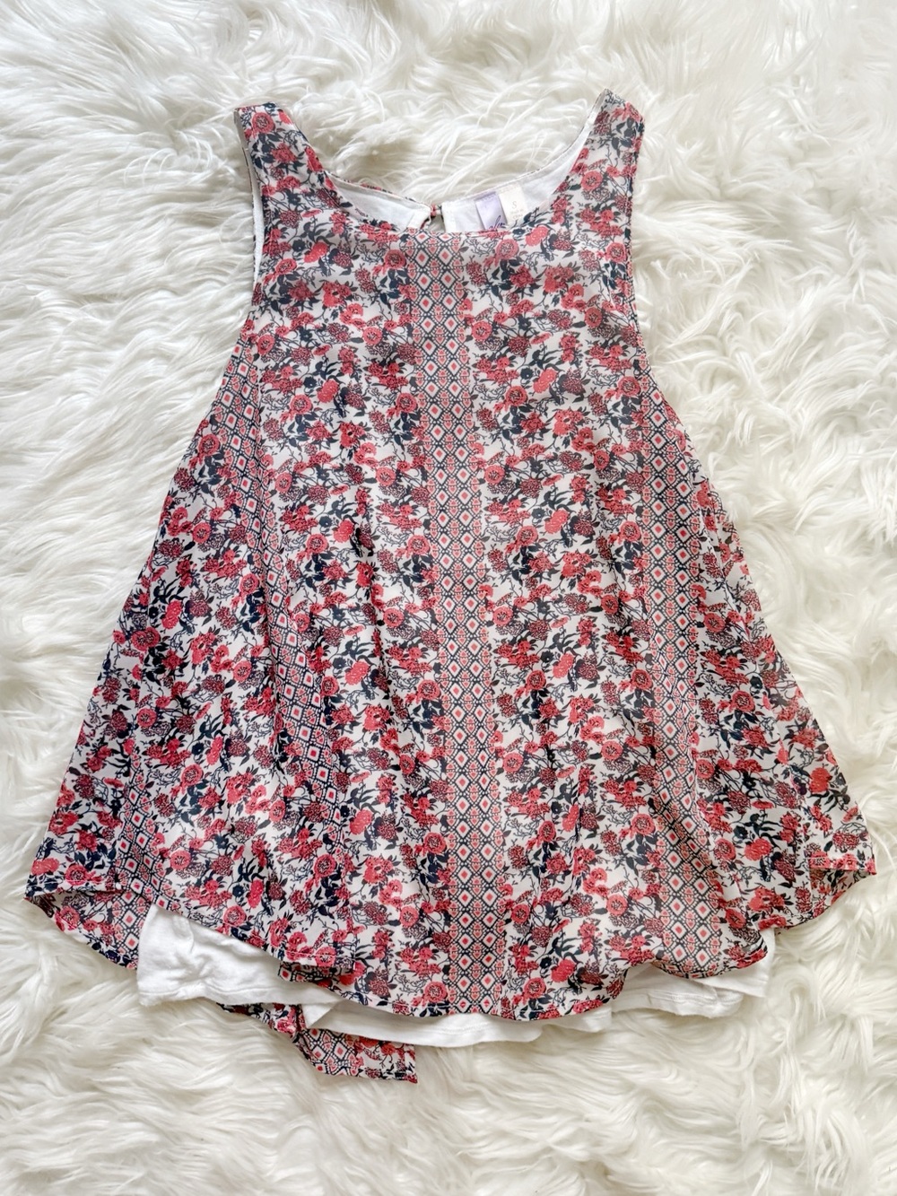 Alya Layered Floral Tank Top Size Small